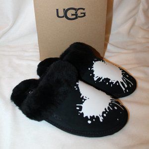 NIB UGG SCUFFETTE WOMEN'S HEART VALENTINE'S SUEDE SHEARLING LINED SLIPPERS‎